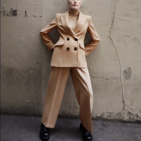 Zara Wide Leg Pants in Taupe Brown - Picture 4 of 4